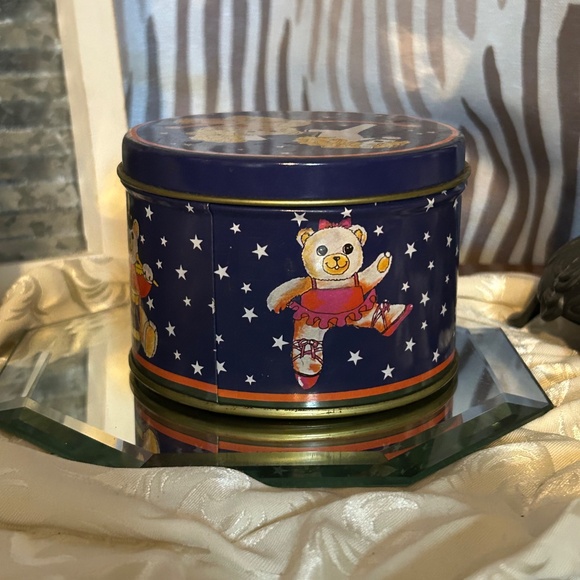 Vintage Tin With Felt Paper Drink Coasters Rocking Horse Teddy Bear Design - Picture 4 of 7